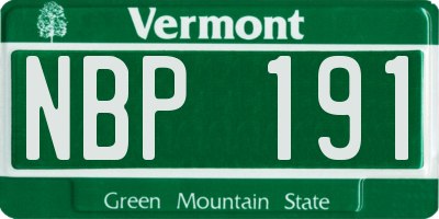 VT license plate NBP191