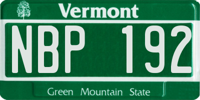 VT license plate NBP192