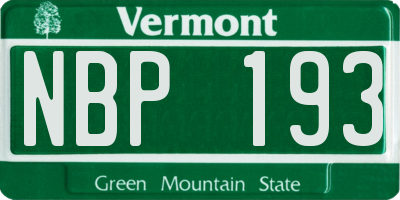 VT license plate NBP193