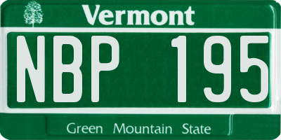 VT license plate NBP195