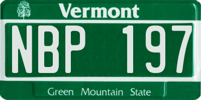 VT license plate NBP197
