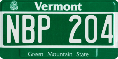 VT license plate NBP204