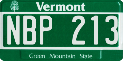 VT license plate NBP213