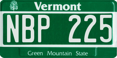 VT license plate NBP225