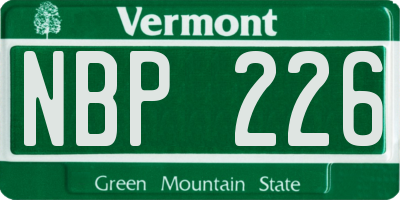 VT license plate NBP226