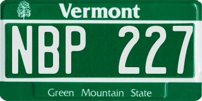VT license plate NBP227