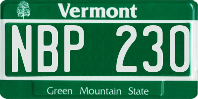 VT license plate NBP230