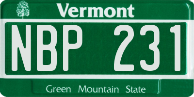 VT license plate NBP231