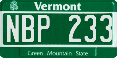 VT license plate NBP233
