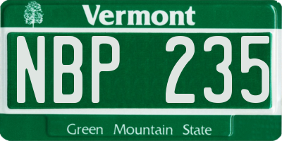 VT license plate NBP235