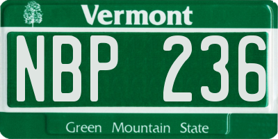 VT license plate NBP236