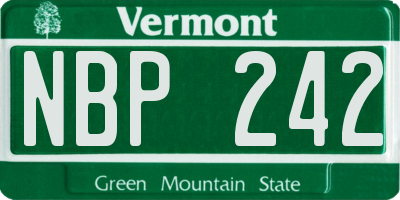 VT license plate NBP242