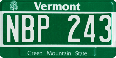 VT license plate NBP243