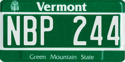 VT license plate NBP244