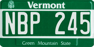 VT license plate NBP245