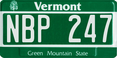 VT license plate NBP247