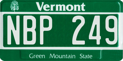 VT license plate NBP249