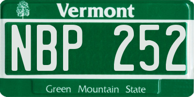 VT license plate NBP252