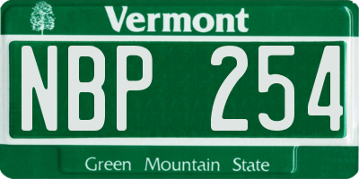 VT license plate NBP254
