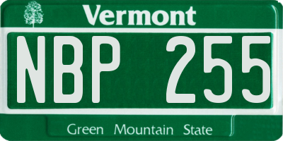 VT license plate NBP255