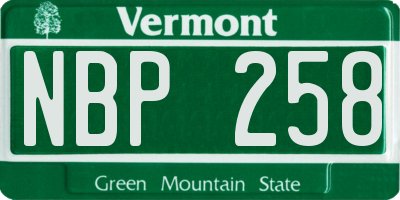 VT license plate NBP258