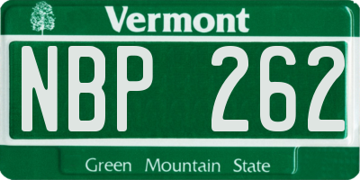 VT license plate NBP262