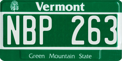 VT license plate NBP263
