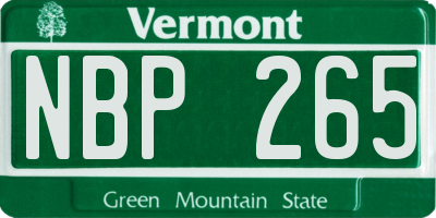 VT license plate NBP265