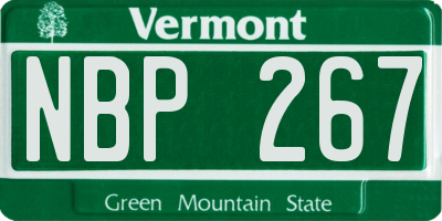VT license plate NBP267