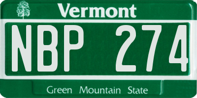 VT license plate NBP274
