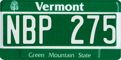 VT license plate NBP275