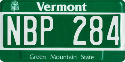 VT license plate NBP284