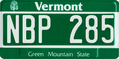 VT license plate NBP285