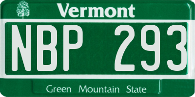 VT license plate NBP293
