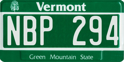 VT license plate NBP294