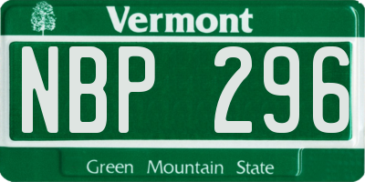 VT license plate NBP296