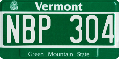 VT license plate NBP304