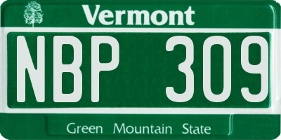 VT license plate NBP309