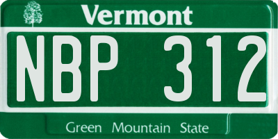 VT license plate NBP312