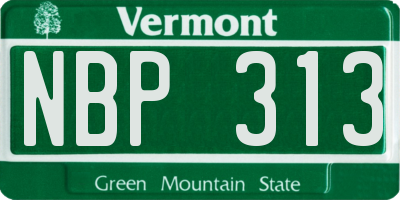 VT license plate NBP313