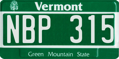 VT license plate NBP315