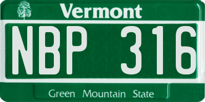 VT license plate NBP316
