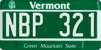 VT license plate NBP321