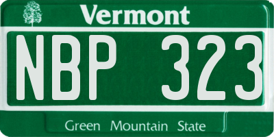 VT license plate NBP323
