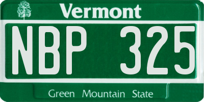 VT license plate NBP325