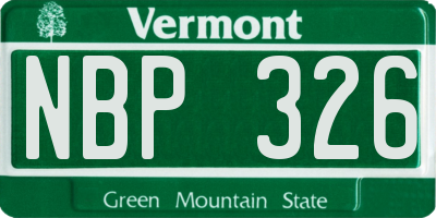 VT license plate NBP326