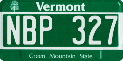 VT license plate NBP327