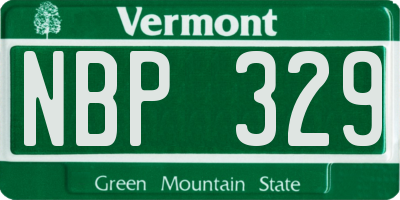 VT license plate NBP329