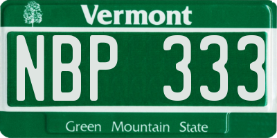 VT license plate NBP333