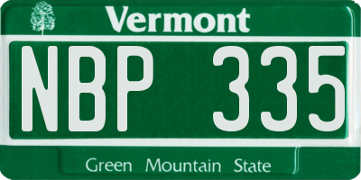 VT license plate NBP335